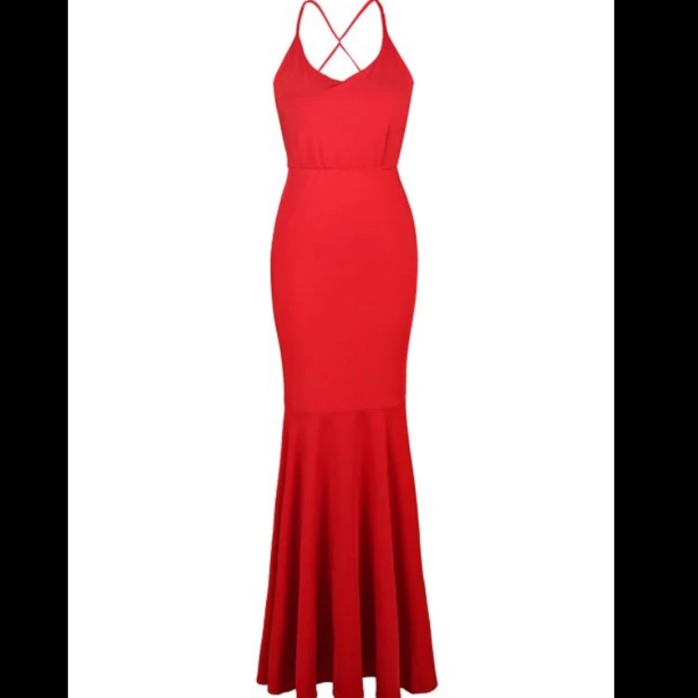 Zaful Red Mermaid Maxi Dress NWOT